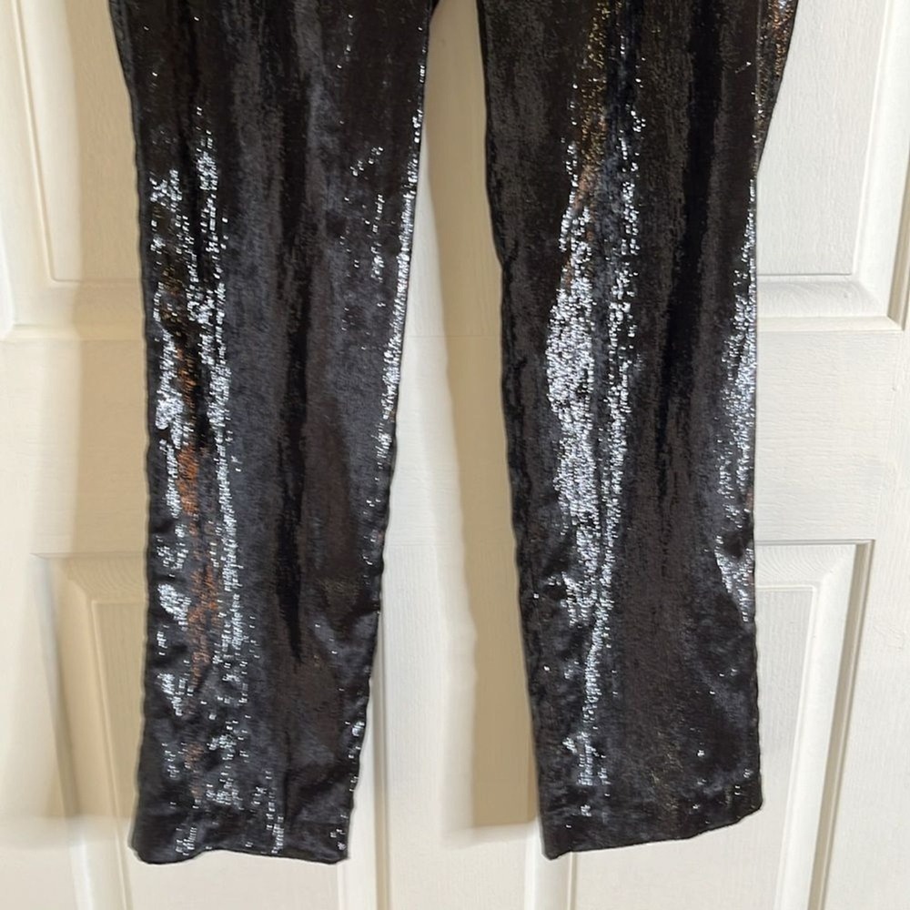 ba&sh Kodi Noir Pants Women's size 4 Glitter Shimmer Sparkles Night Out - Picture 6 of 16